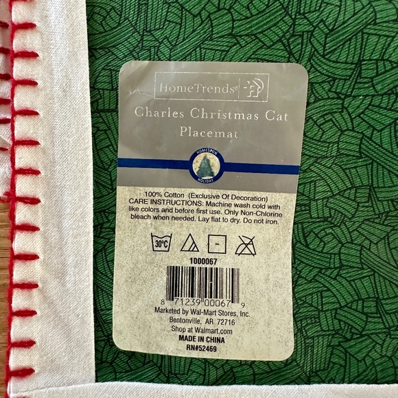 Set of 4 HomeTrends  Charles Christmas Cat Placemat - Picture 5 of 7